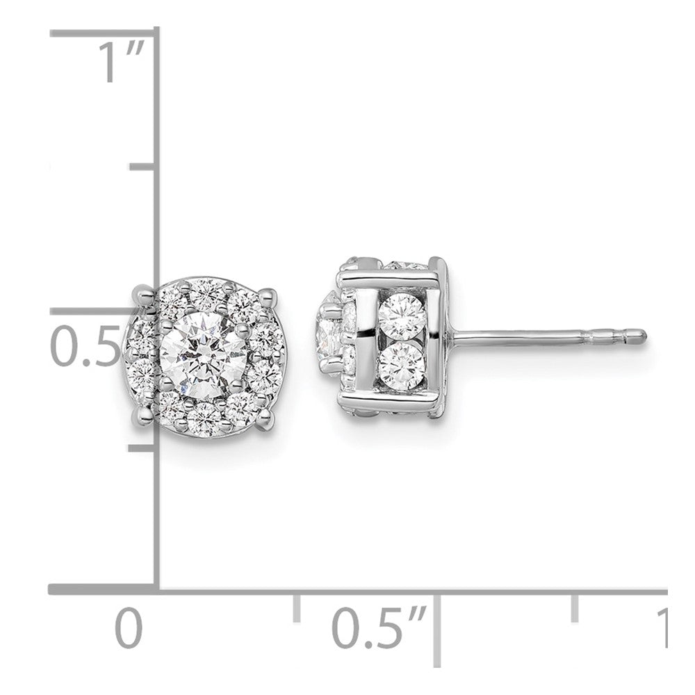14k White Gold 1 1/2 carat Lab Grown Diamond VS/SI+ G+ Post Earrings
