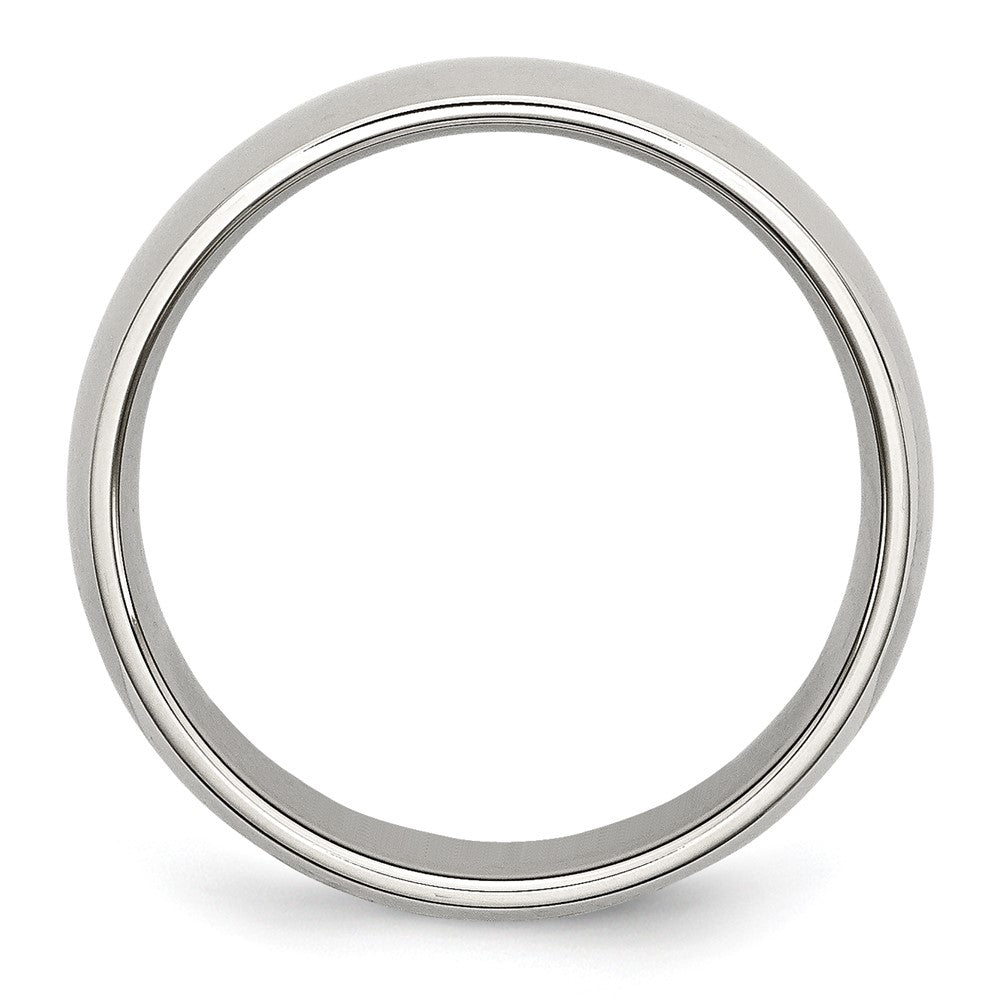 Stainless Steel Polished 6mm Half Round Band Size - 12