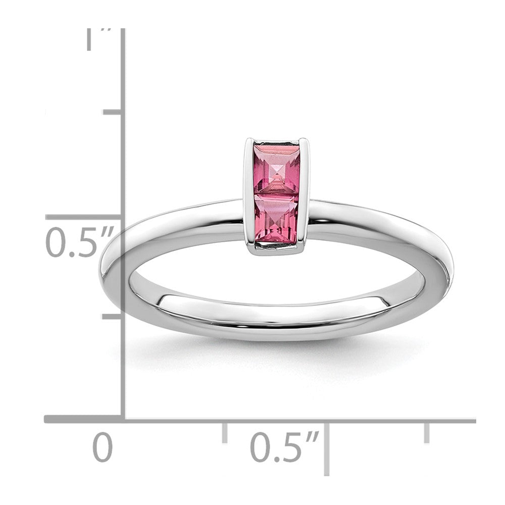 Sterling Silver Stackable Expressions Pink Tourmaline Ring