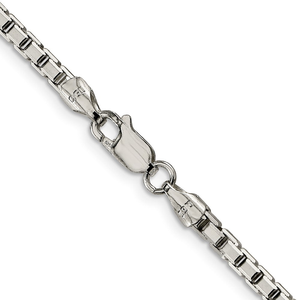 Sterling Silver 2.9mm 8 Sided Diamond-cut Box Chain 20 Inches