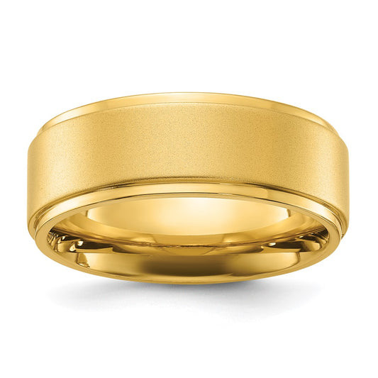 Chisel Stainless Steel Polished Yellow IP-plated Brushed Center 8mm Band Size - 12.5