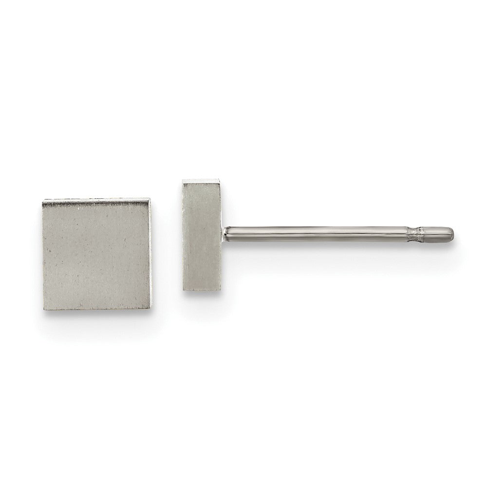Titanium Brushed Square Post Earrings