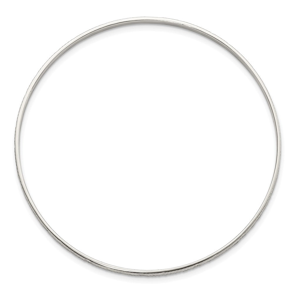 Sterling Silver Diamond Cut Slip-on Bangle 8 inches