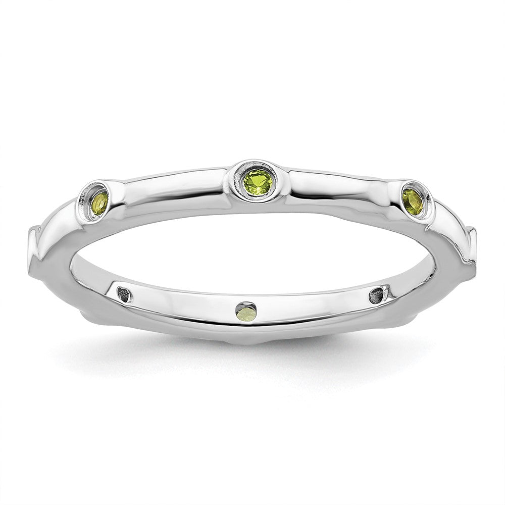 Sterling Silver Stackable Expressions Peridot Ring Size -7