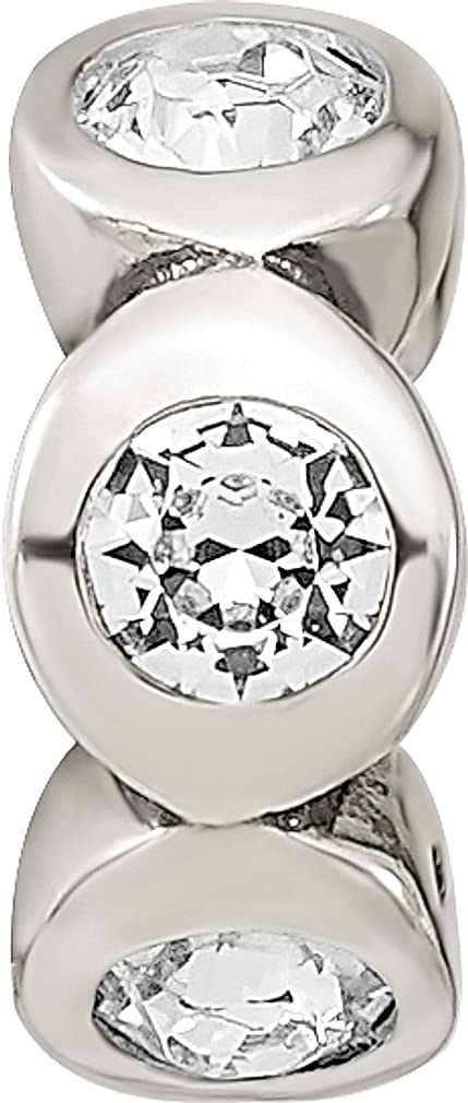 Sterling Silver Reflections April Preciosa Crystal Birthstone Bead