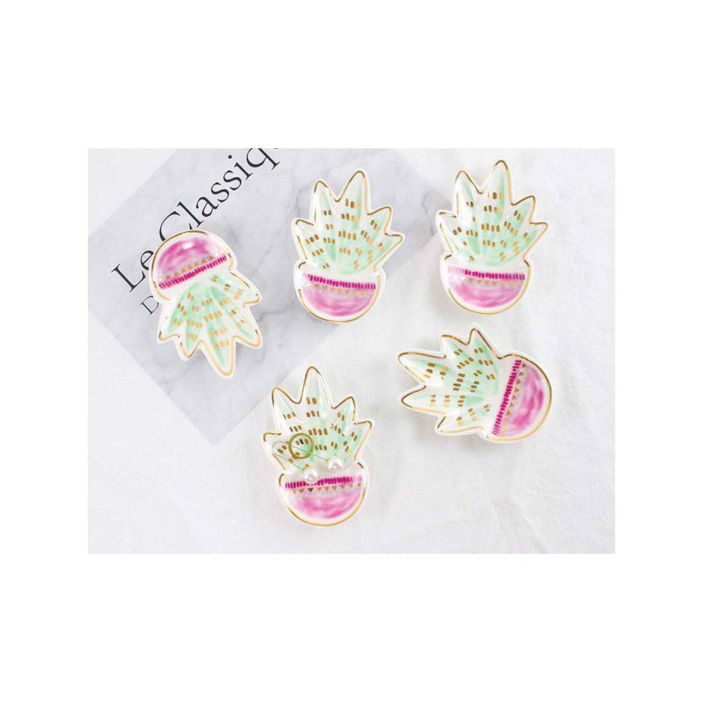 Succulent in Pot CeramicTrinket Dish