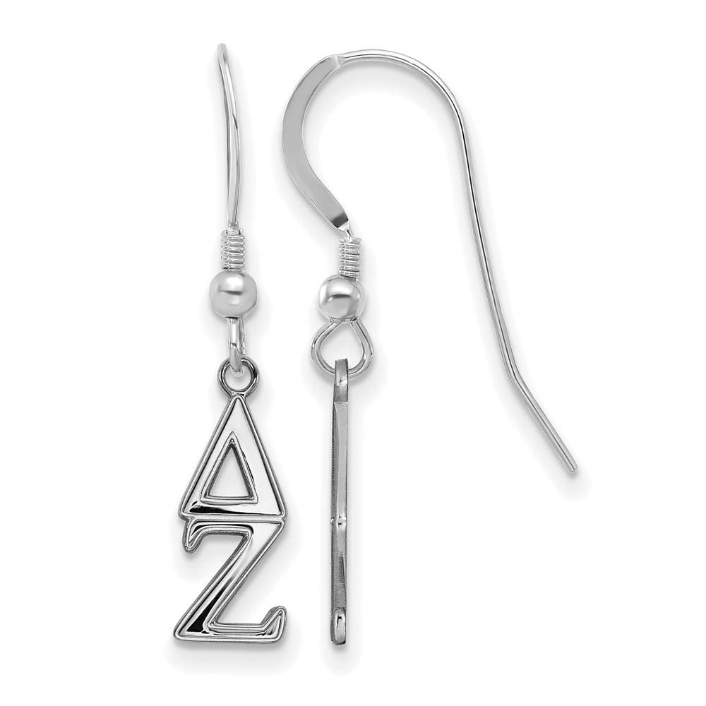 Sterling Silver Official Licensed Greek Sororities Delta Zeta (??) Small Dangle Earrings