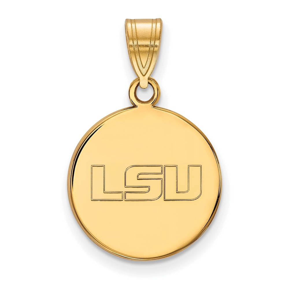 14k Gold LogoArt Louisiana State University L-S-U Medium Disc Pendant Q4Y033LSU