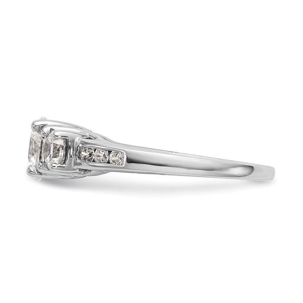 True Origin 14K White Gold 1/6 carat Lab Grown Diamond VS/SI  D E F  Semi Mount Three Stone Ring