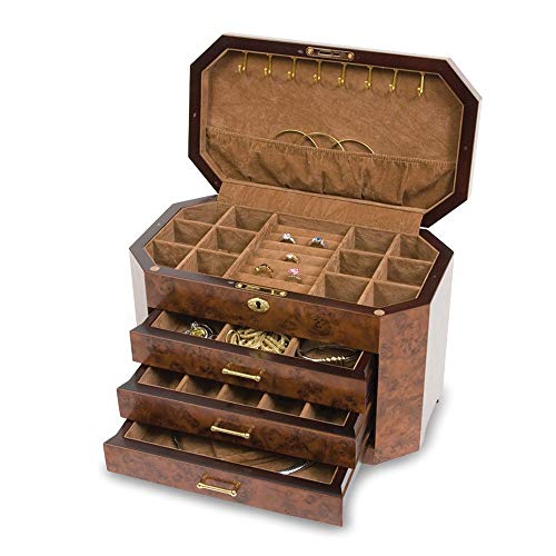 Rustic Italian Burlwood Jewelry Box