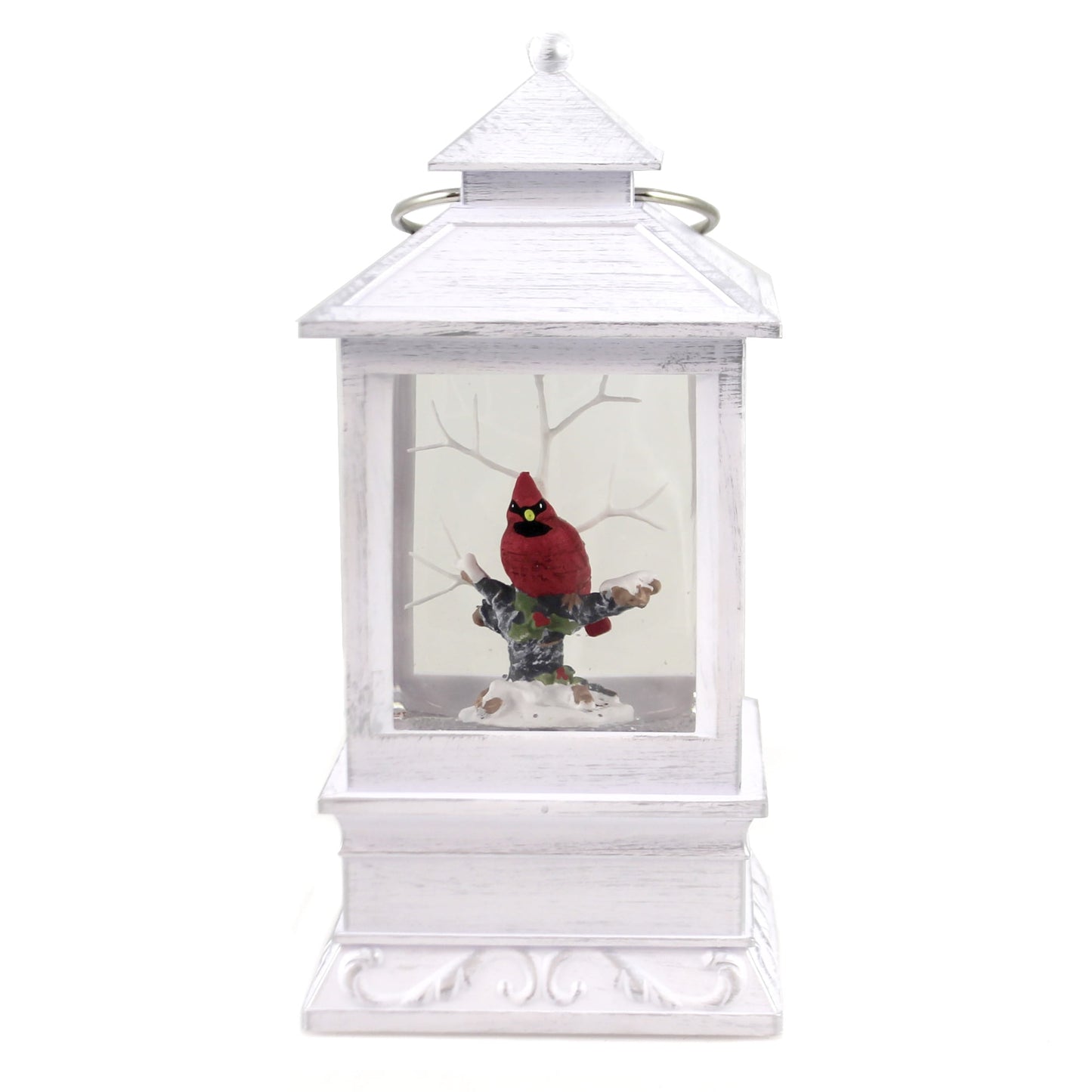 Roman 133510 Led Swirl Lantern Cardinal Tree, 8.5 inch, Grey