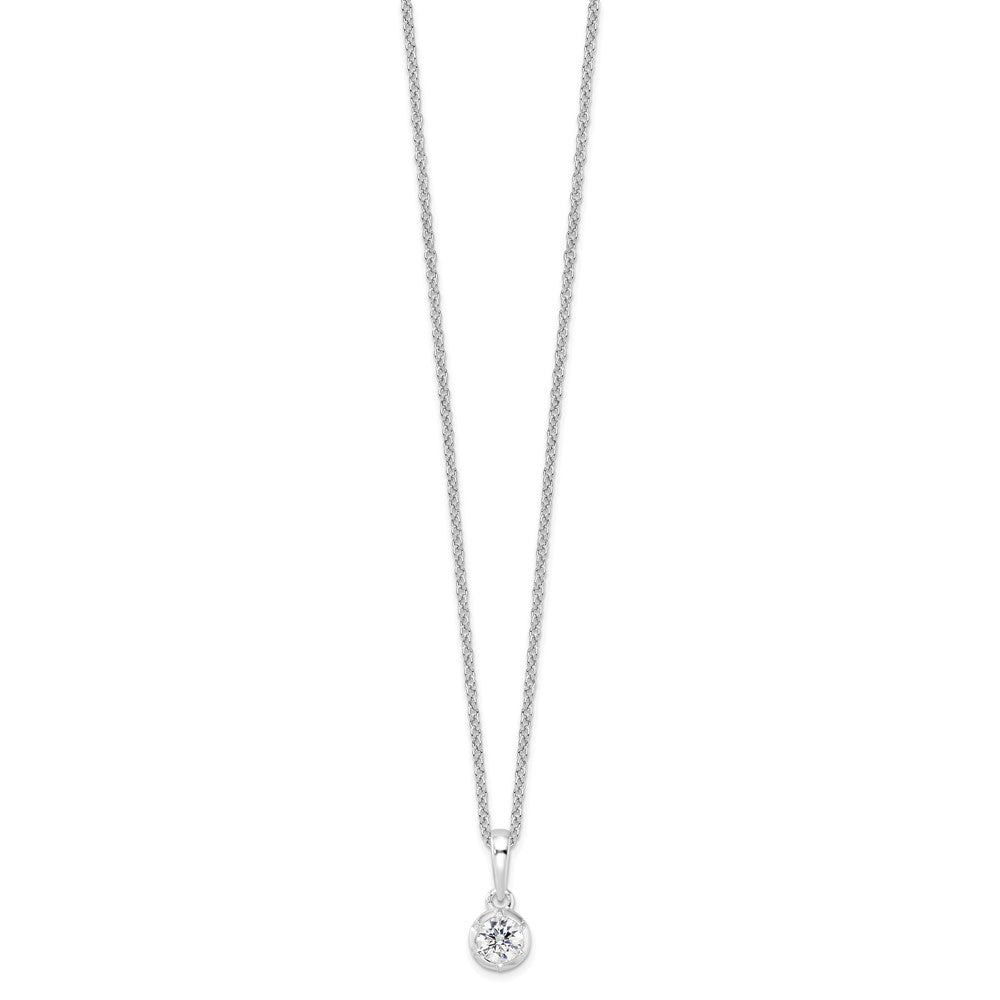 True Origin 14k White Gold 1/4 carat Lab Grown Diamond VS DEF 18 inch Solitaire Pendant Necklace