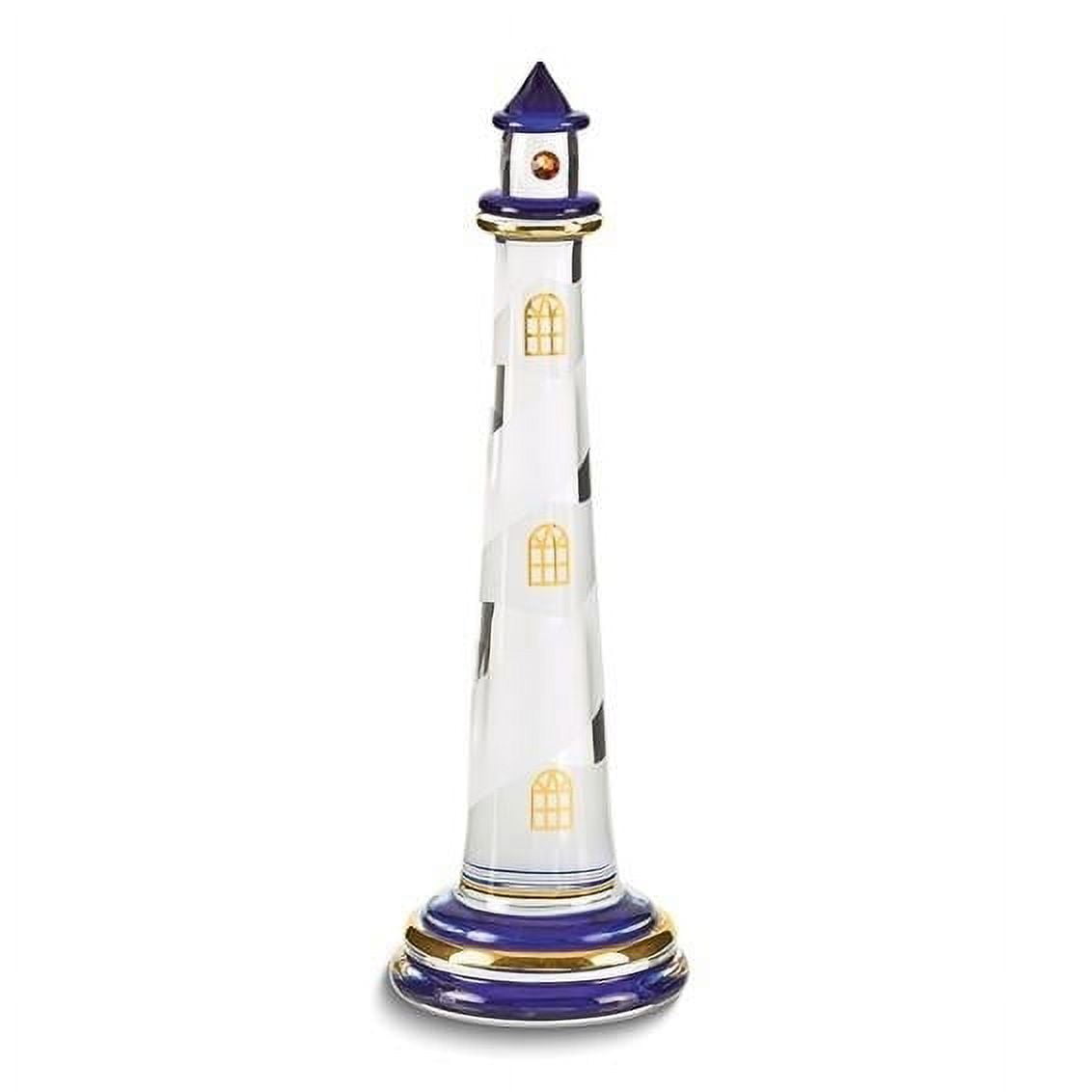 Blue Lighthouse Glass Figurine