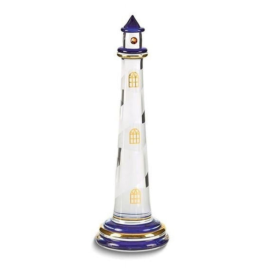 Blue Lighthouse Glass Figurine