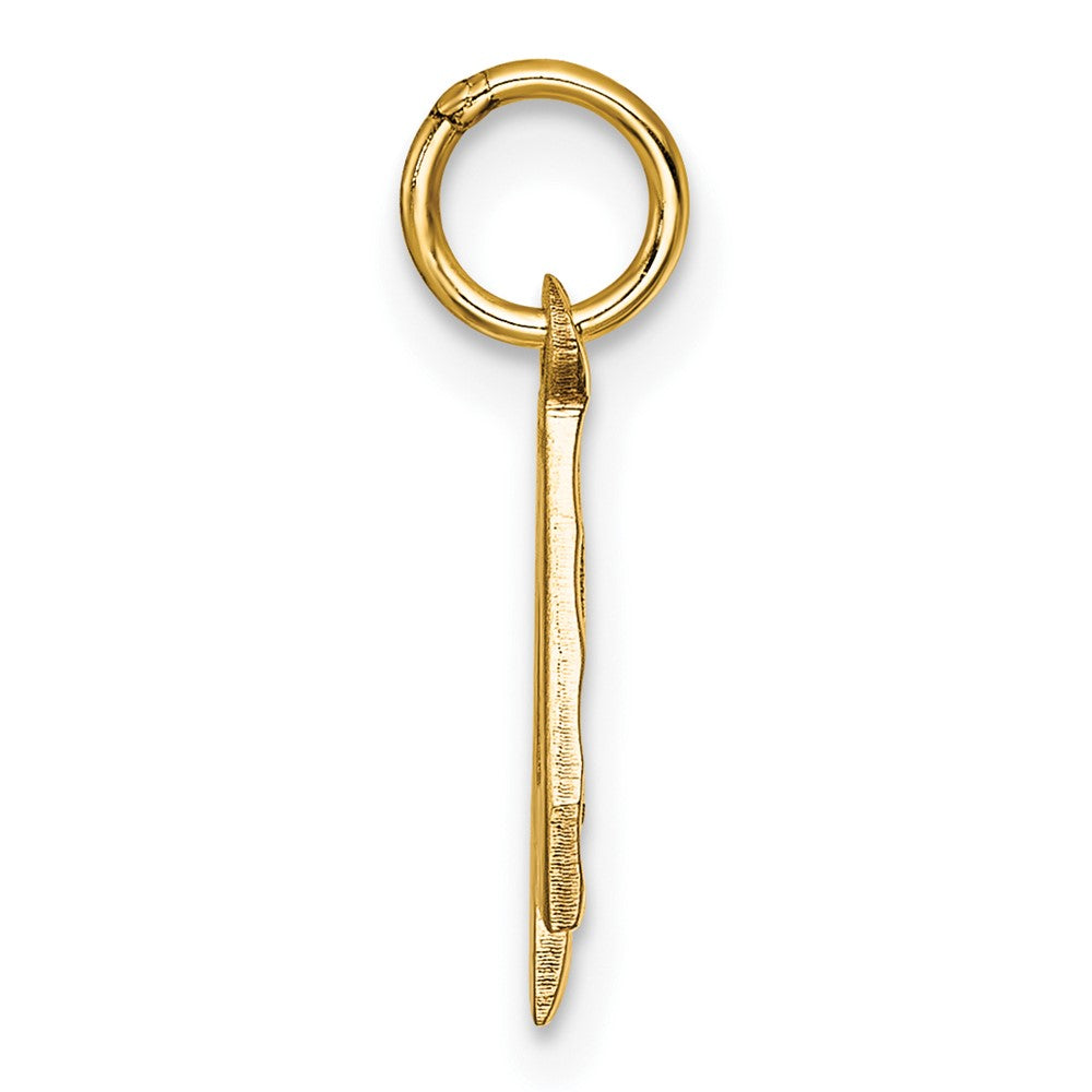 10ky Casted Small Diamond-cut Number 4 Charm