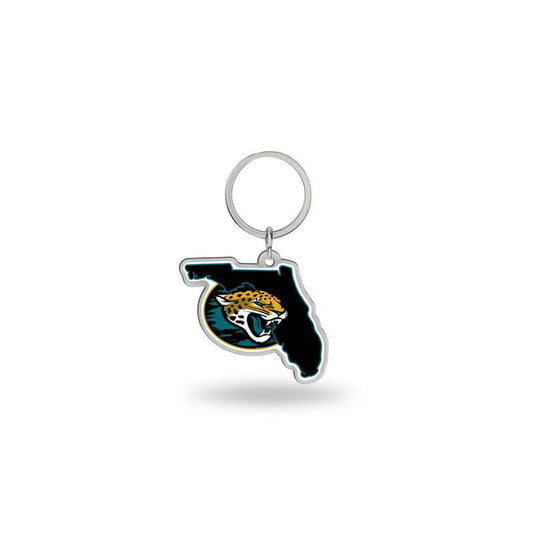Jacksonville Jaguars Metal Keychain State Shaped