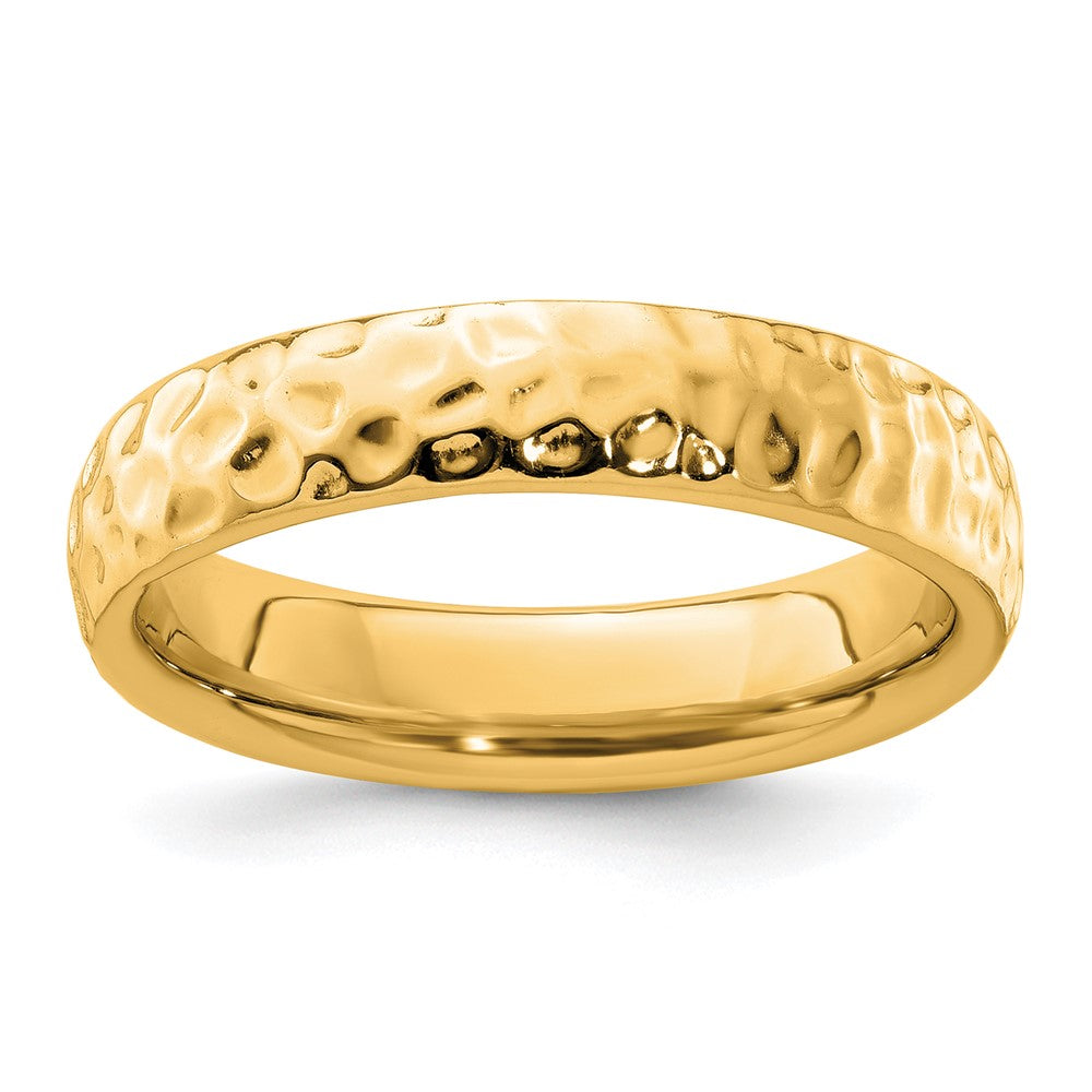 Sterling Silver Stackable Expressions Gold-plated Ring Size -7