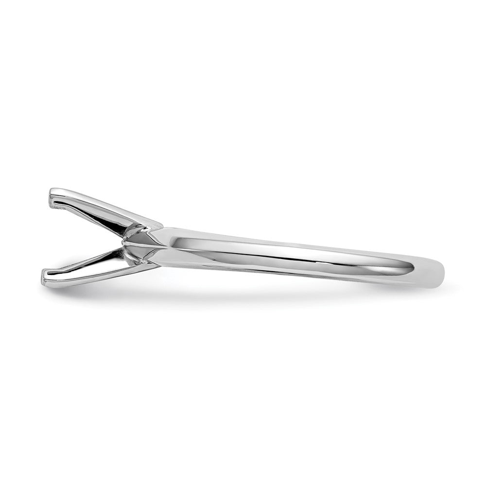 14k White Gold 3/4 carat Lightweight Knife Edge/Half-Round 4-Prong Round Solitaire Ring Mounting
