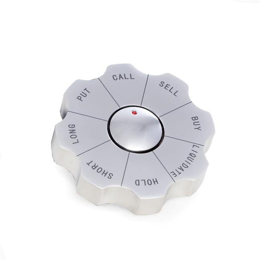 Bey-Berk International G530B Stock Market Spinner Decision Maker Paperweight - Silver