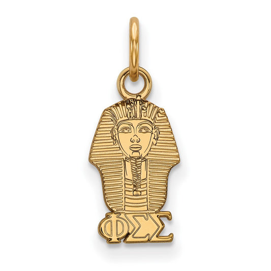 Sterling Silver Gold-plated LogoArt Phi Sigma Sigma Sorority Symbol Extra Small Pendant