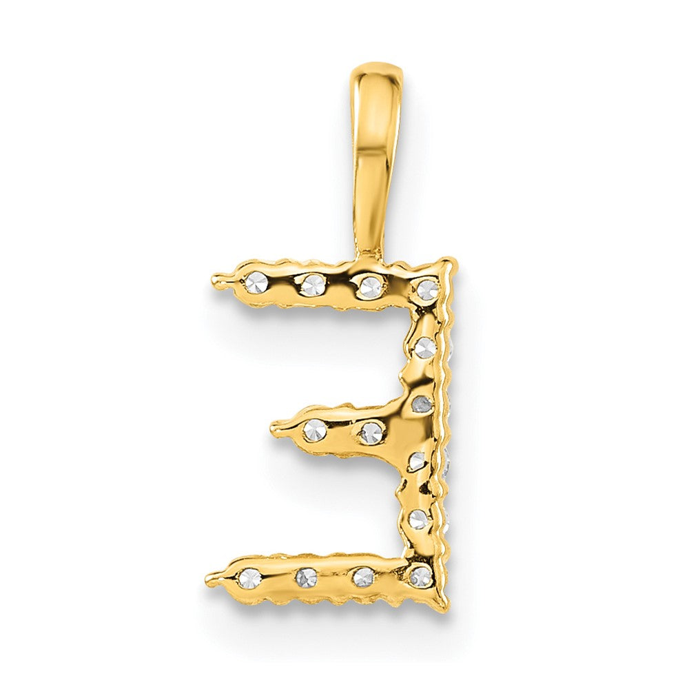 14k 1/8 carat Lab Grown Diamond VS/SI+ G+ Letter E Initial Pendant