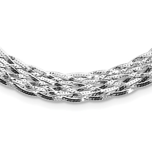 Sterling Silver RH-plate Polished w/4 in ext. Choker Necklace