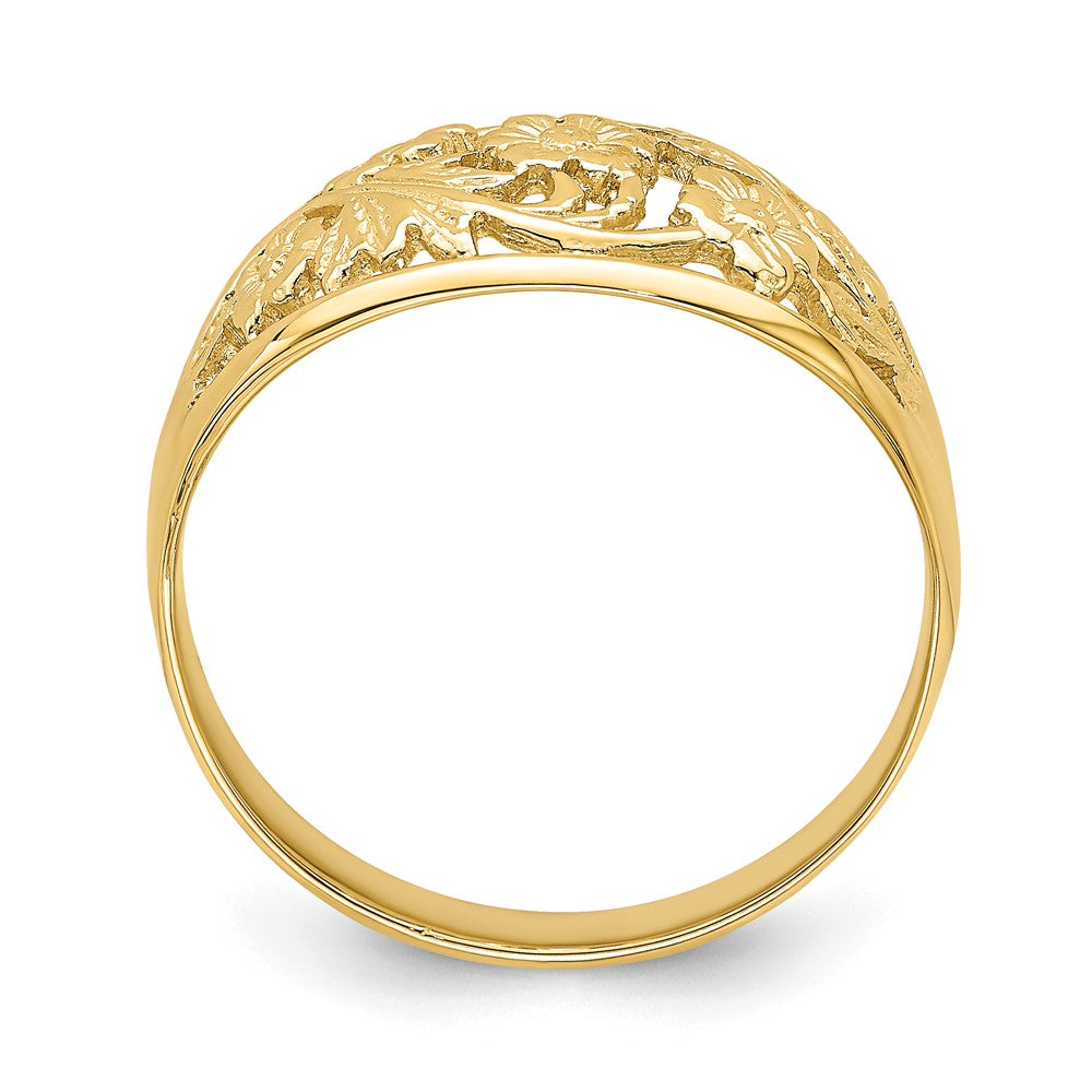 14K Floral Dome Ring Size 7