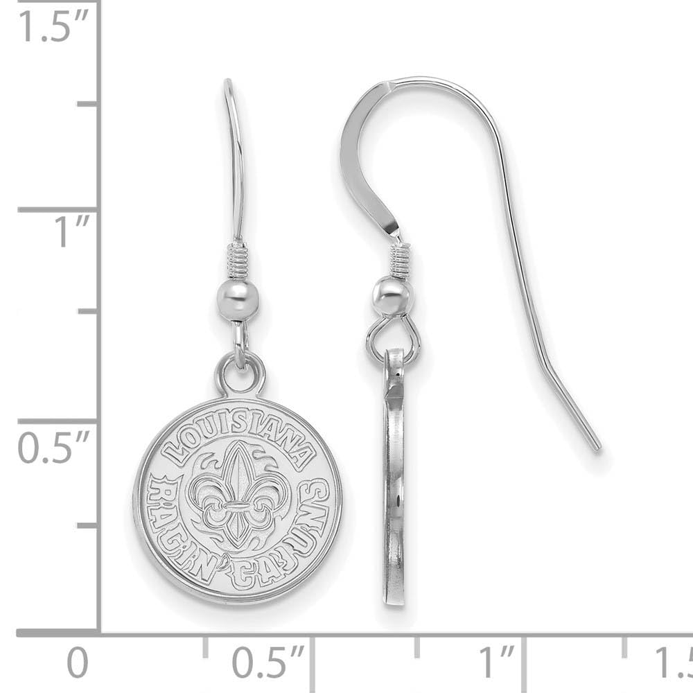 LogoArt Sterling Silver University Of Louisiana At Lafayette Small Dangle Earrings Wire