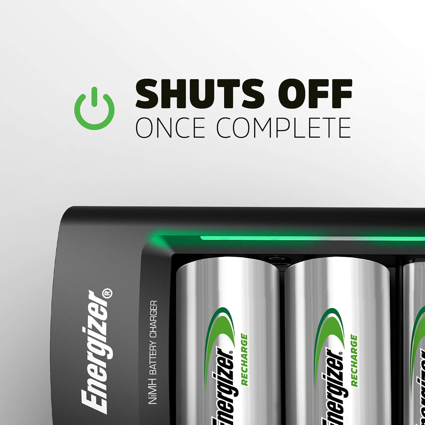 Energizer Rechargeable Battery Charger for C Cell, D Cell, AA, AAA, and 9V Rechargeable Batteries