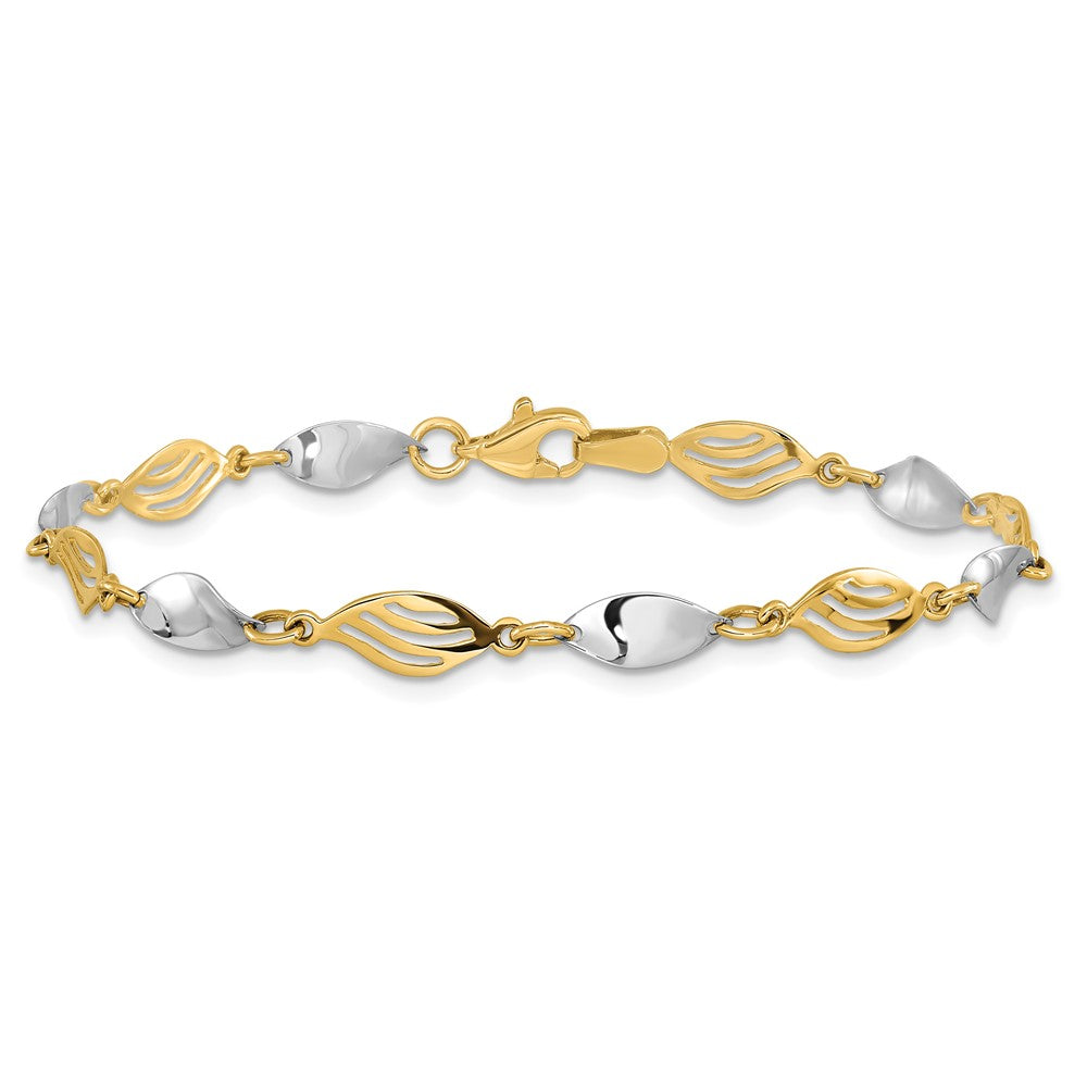 14K Two-tone Bracelet 7  inches