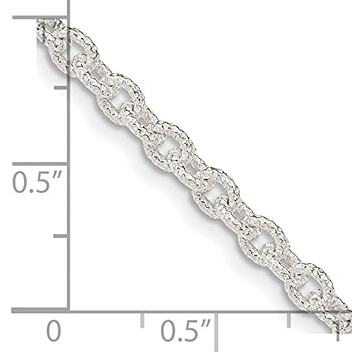 Sterling Silver 3.75mm Fancy Patterned Rolo Chain 16 Inches