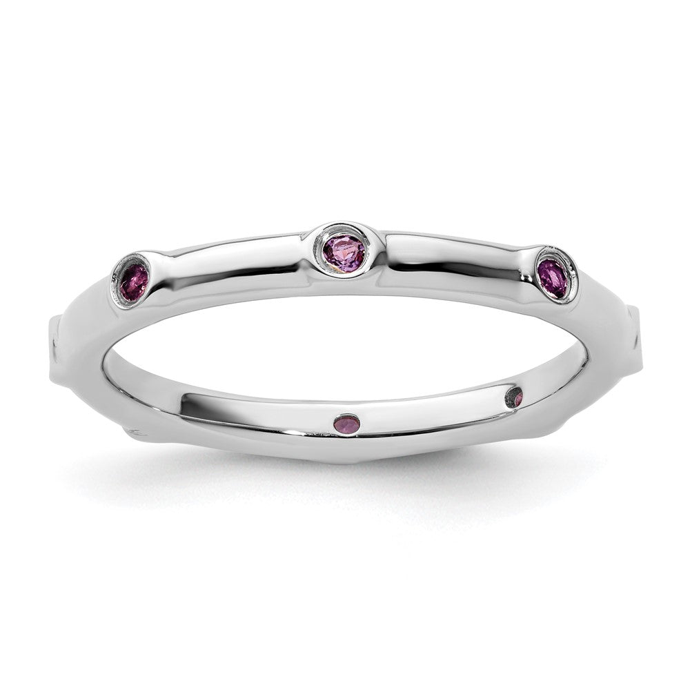 Sterling Silver Stackable Expressions Amethyst Ring Size -9