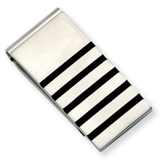 Chisel Stainless Steel Brushed W/rubber Accents Money Clip