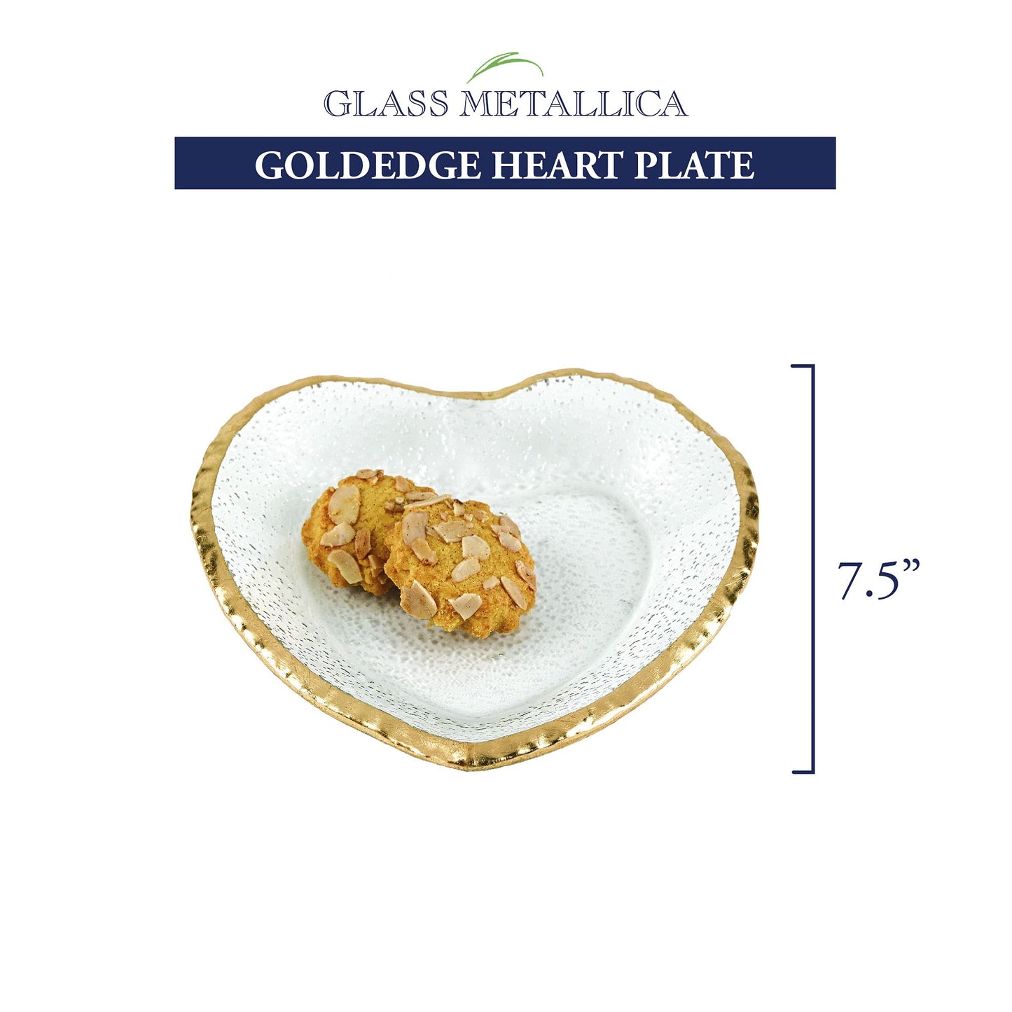 Badash Goldedge Handcrafted and Mouth Blown 7.5" Heart Plate (F3026)