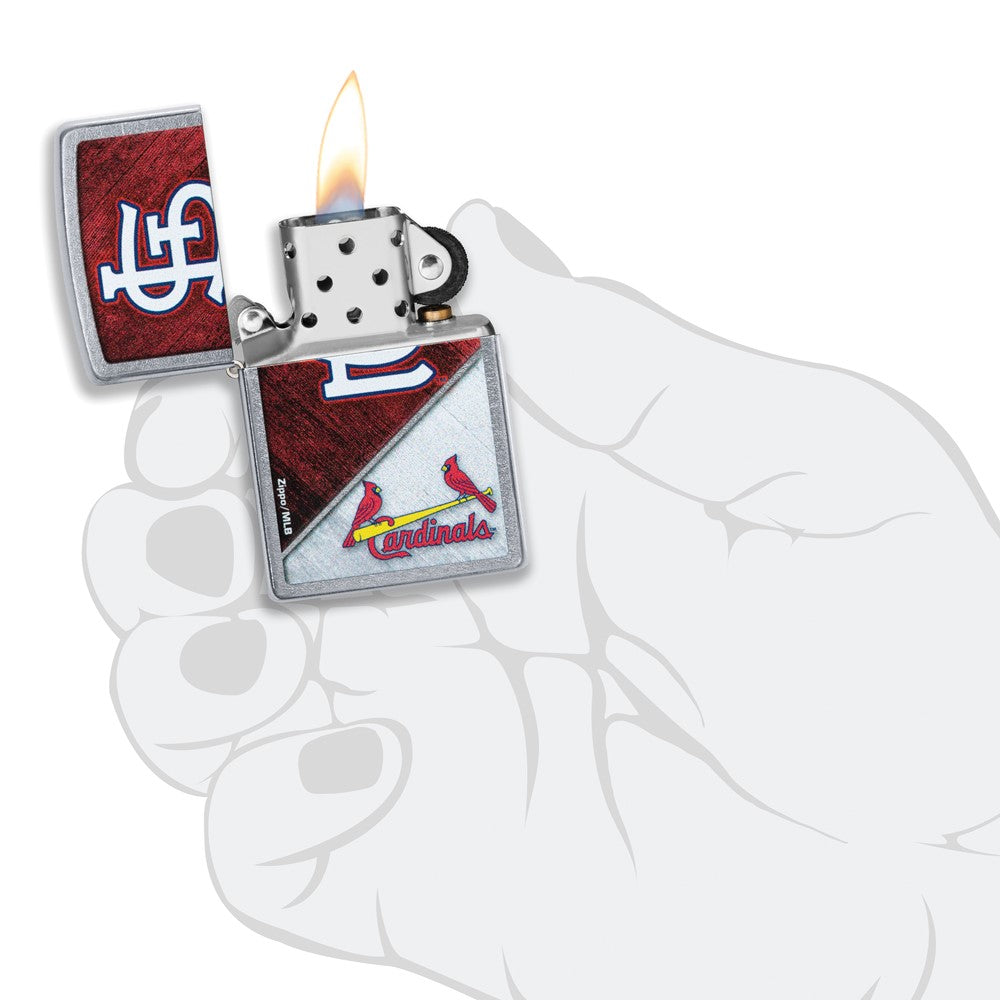 Zippo Street Chrome St Louis Cardinals Color Image MLB Lighter