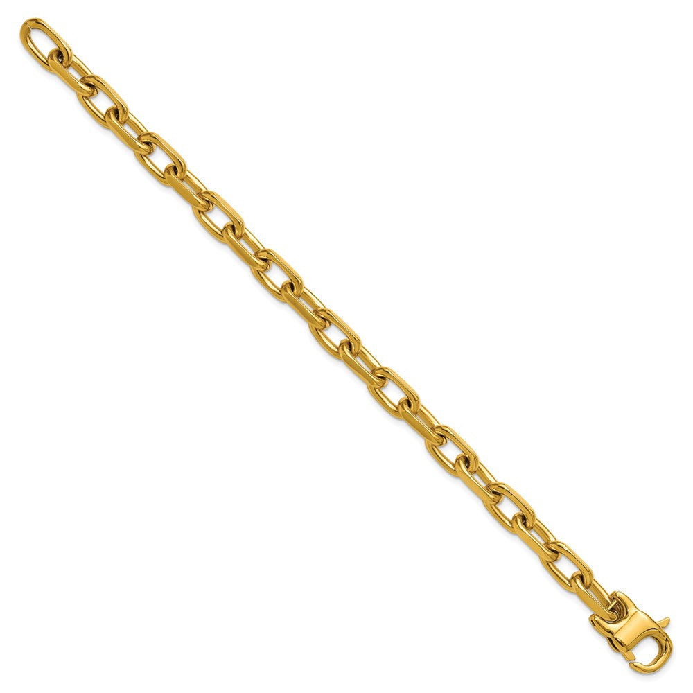 Chisel Stainless Steel Polished Yellow IP-plated 7mm 7.75 inch Open Link Bracelet 7.25 inches