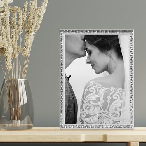 5x7 Silver Metal Hammer Effect Tabletop Picture Frames