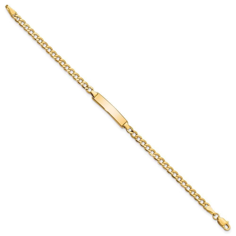 10k Semi-solid Curb Link ID Bracelet
