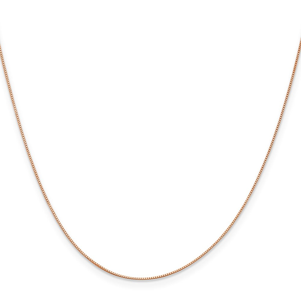 14K Rose Gold .5mm Baby Box with Lobster Clasp Chain