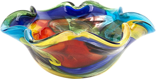 Badash Stormy Rainbow Wavy Glass Bowl (J521)