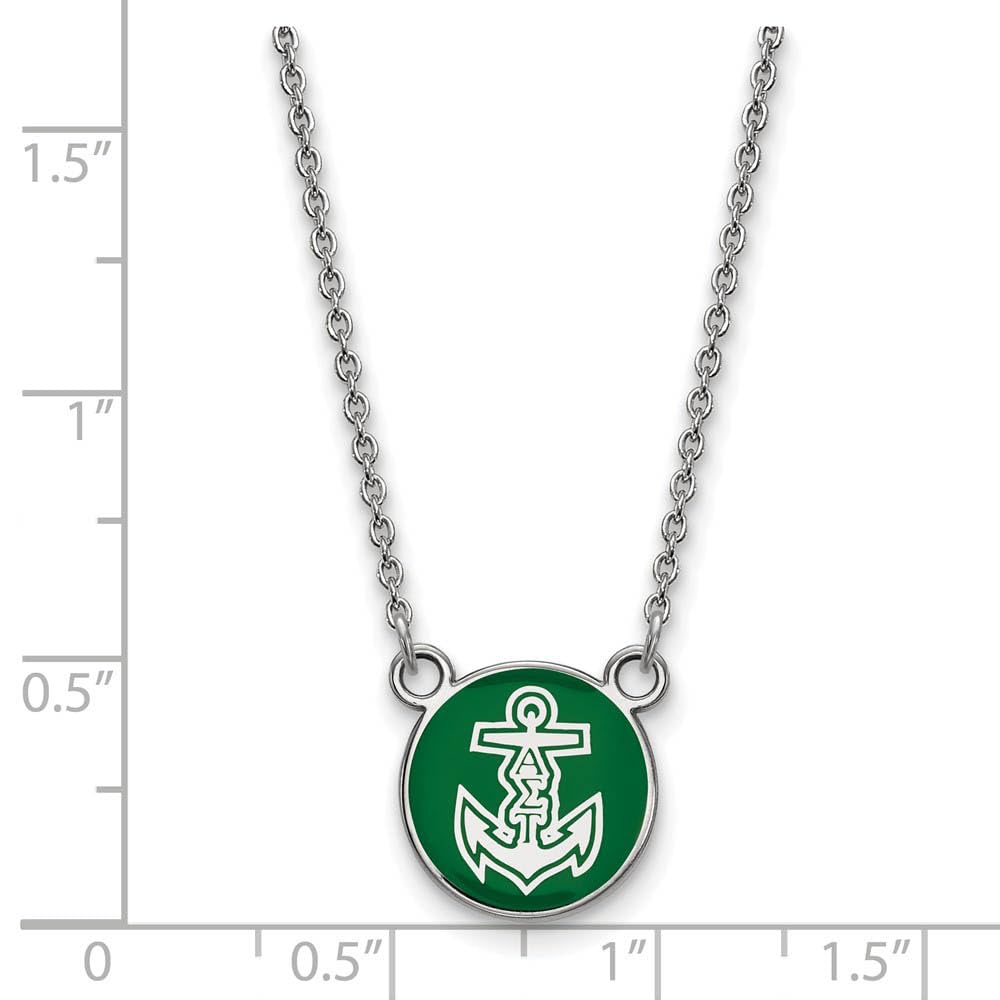 Sterling Silver 18in Official Licensed Greek Sororities Alpha Sigma Tau (???) XS Enamel Pendant w/Necklace