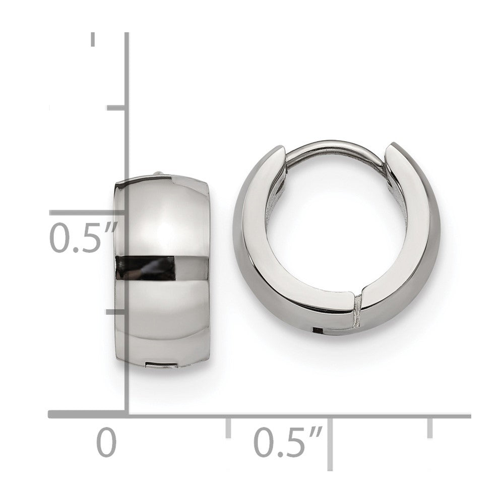 Stainless Steel Polished 6mm Hinged Hoop Earrings