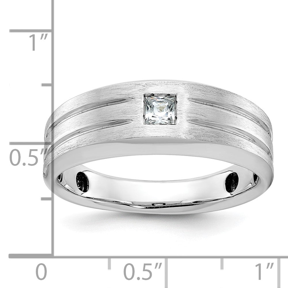 14k White Gold IBGoodman Men's Polished and Satin Diamond Ring Mounting