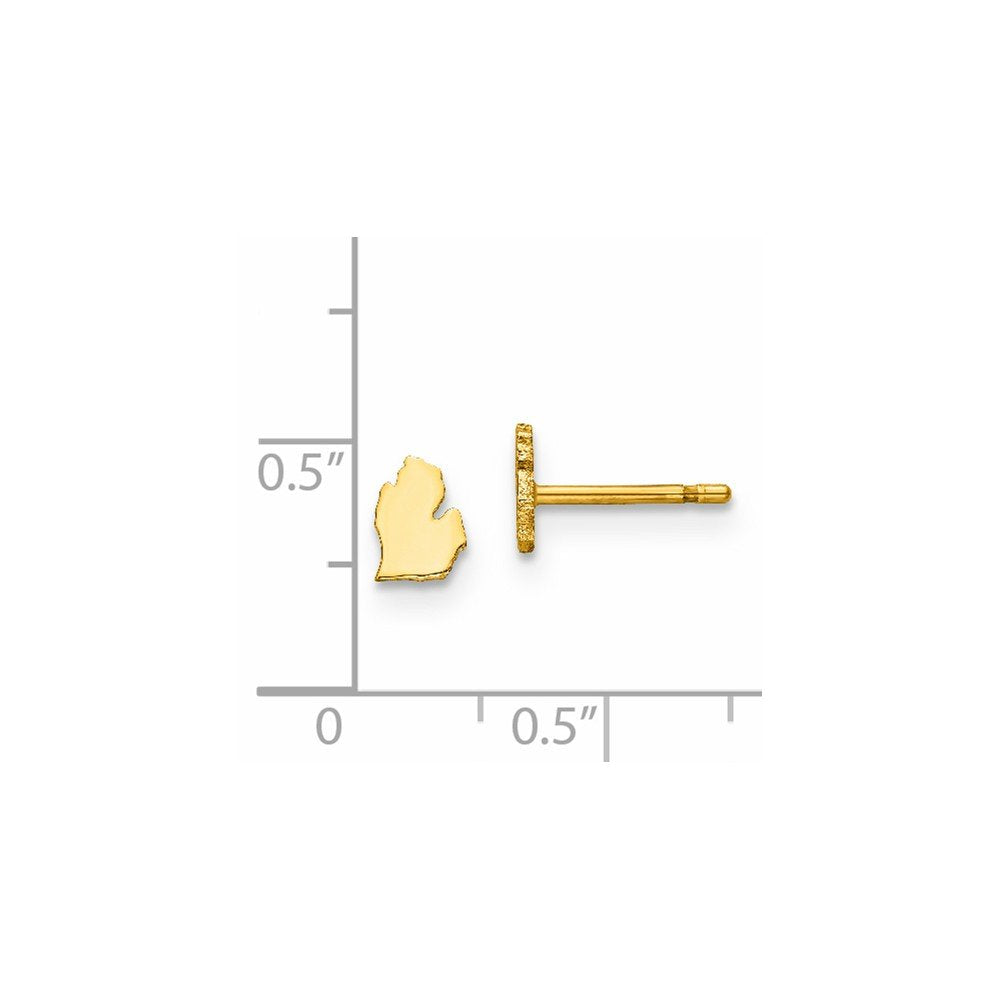 Sterling Silver/Gold-plated Michigan State Earrings