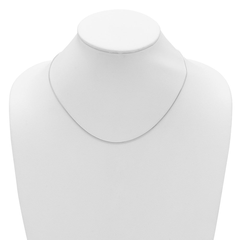 14K White Gold 2.0mm Flat Cable 1in+1in Adjustable Chain
