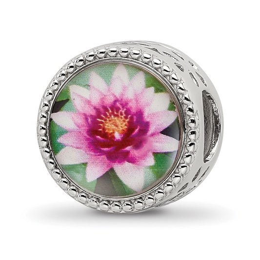 Sterling Silver Reflections Rhodium-plated July Flower Bead