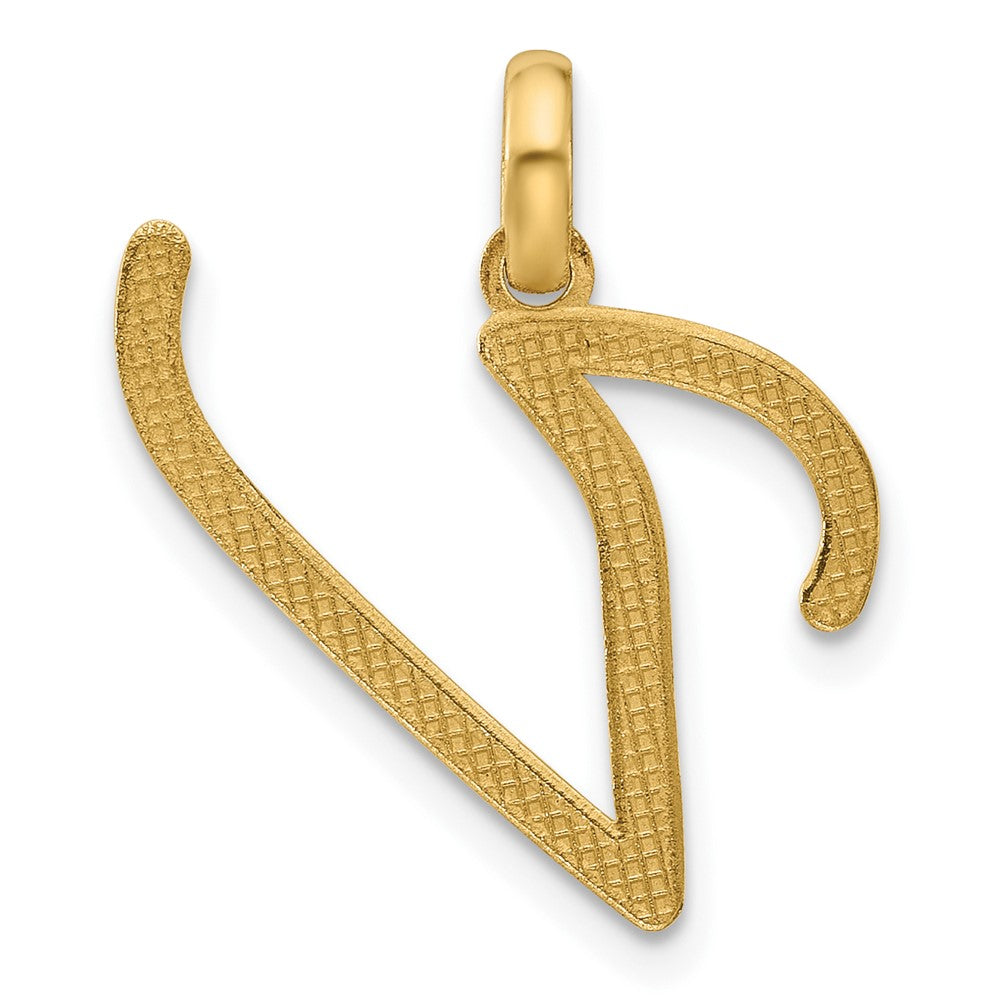 14k Yellow Fancy Letter V