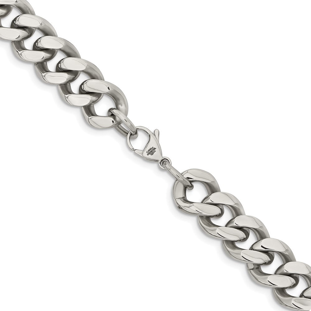 Stainless Steel Polished 13.75mm 22.5in Curb Chain
