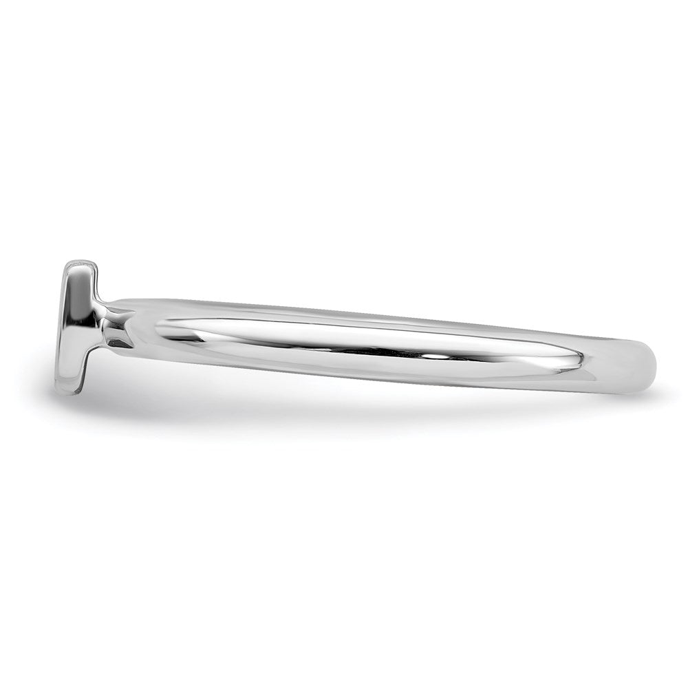 Sterling Silver Stackable Expressions Rhodium Letter U Ring