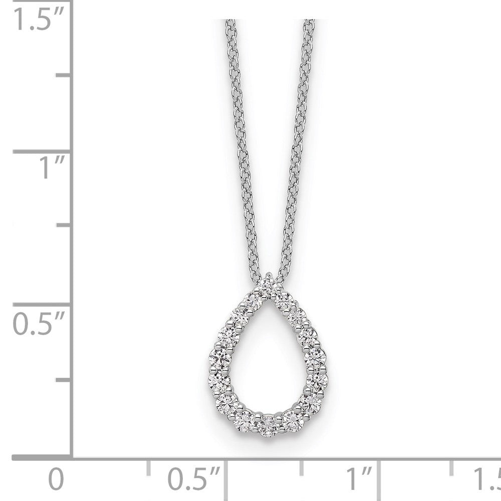 True Origin 14k White Gold 1/3 carat Lab Created Diamond VS DEF 18 inch Fancy Teardrop Necklace